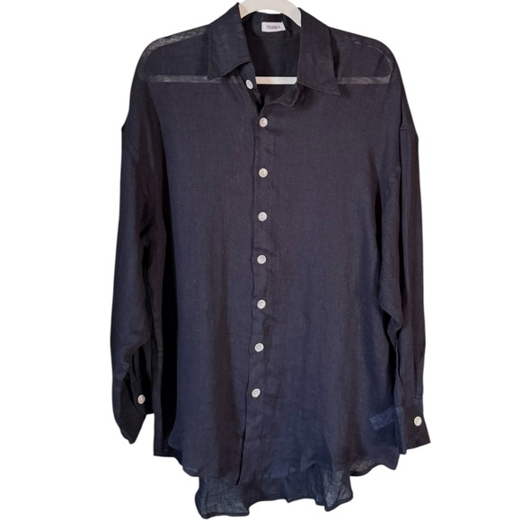 Vitamin A Playa Oversized Black Linen Women Swim Coverup/Top Size Small $175.00 - Picture 3 of 8